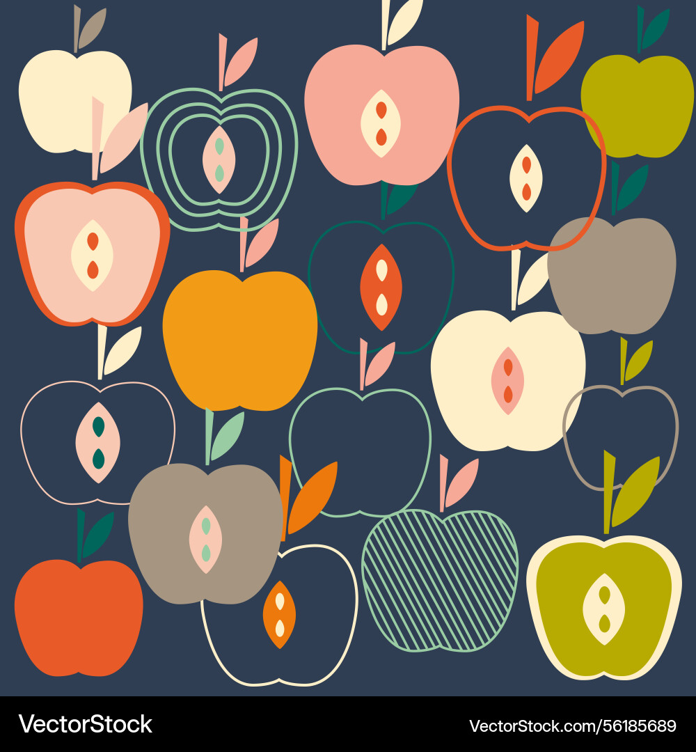 Seamless pattern with apples and pears Vector Image