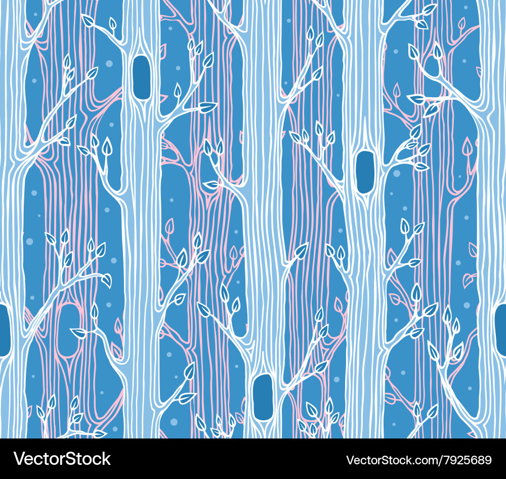 Seamless pattern with trees vector image