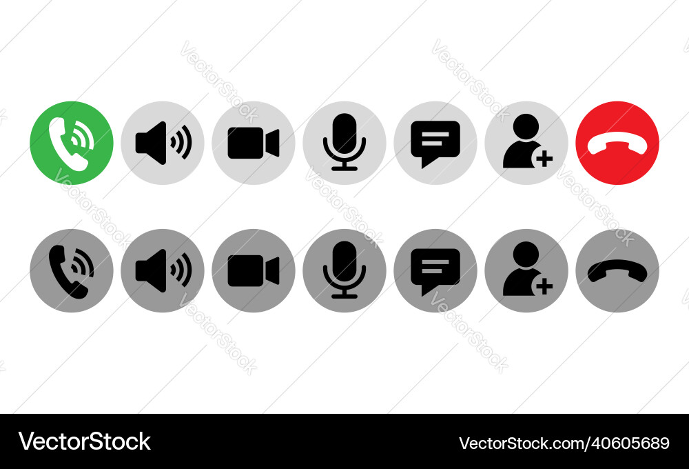 Set of video call icons conference vector image