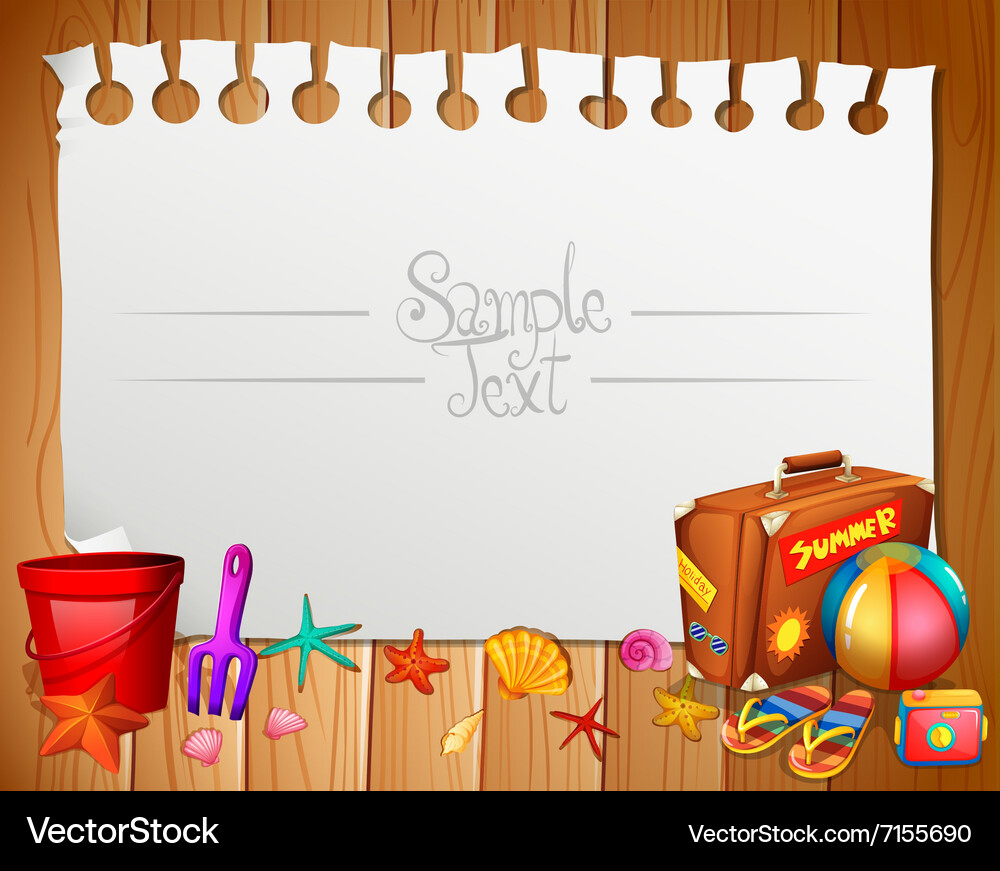 Border design with summer objects Vector Image