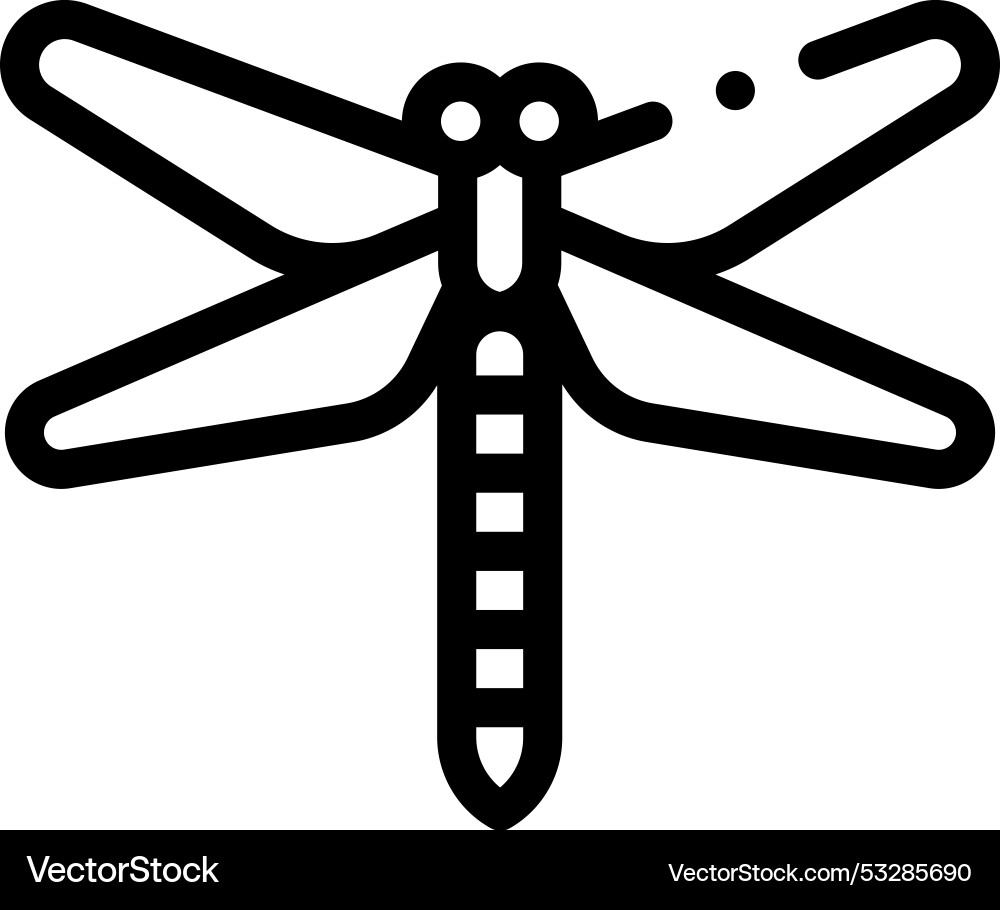 Dragonfly icon thin linear style design isolated Vector Image