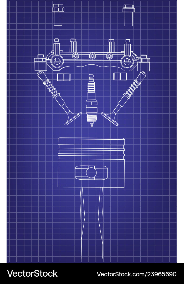 Engine Component Blueprint vector image