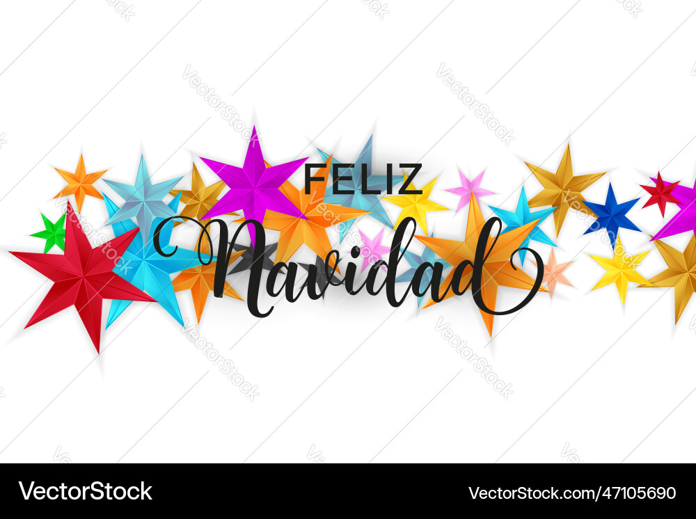 Feliz navidad merry christmas spanish typography Feliz navidad merry christmas spanish typography vector image