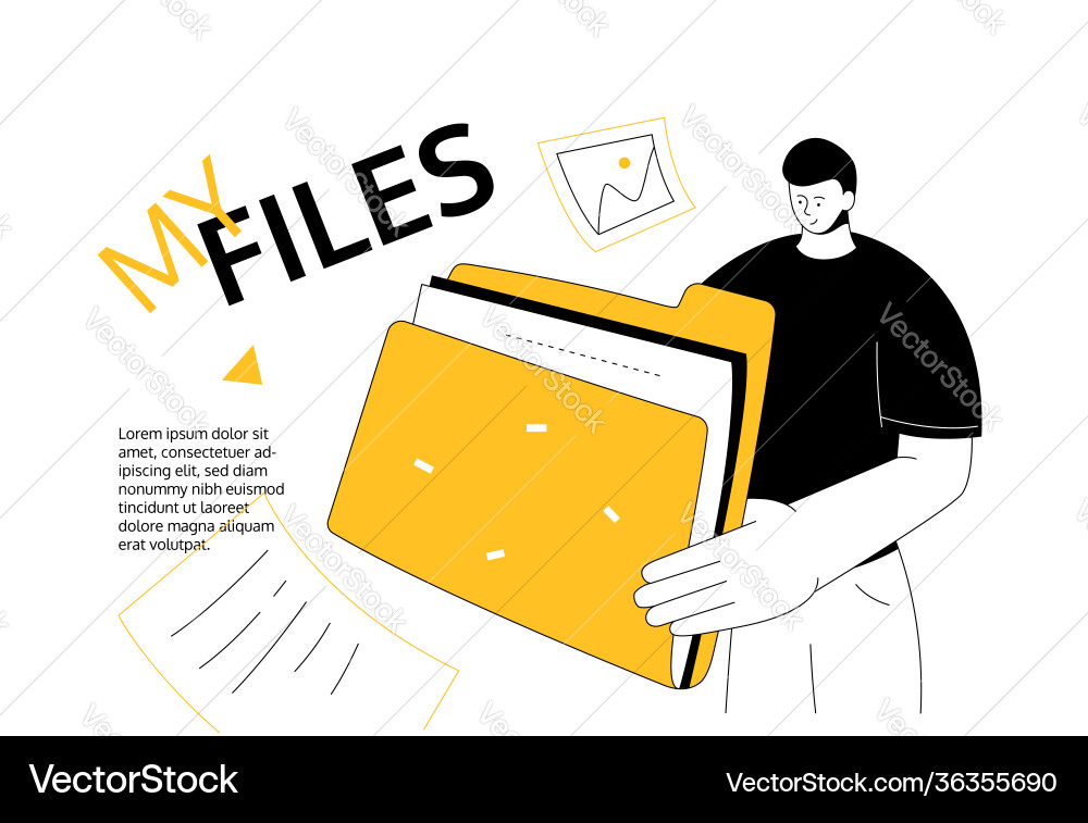My files - modern colorful flat design style web My files - modern colorful flat design style web vector image