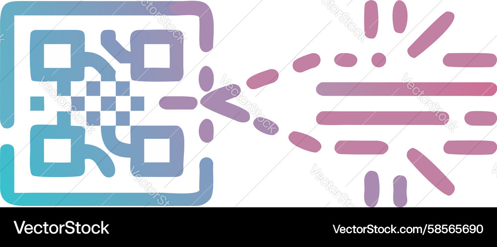 QR Code Data Stream Vector Image