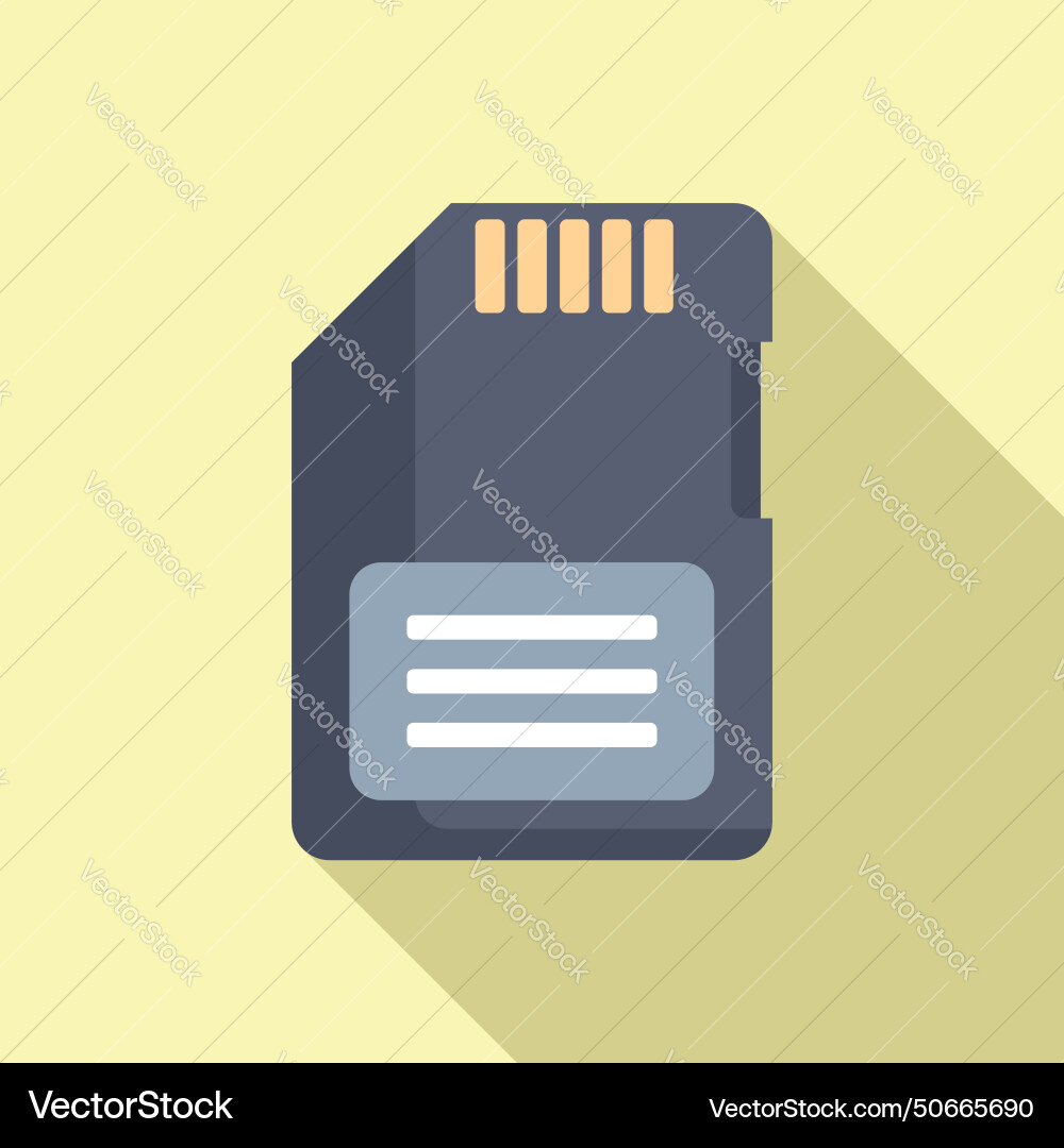 Sd storage chip icon flat archive database Sd storage chip icon flat archive database Vector Image