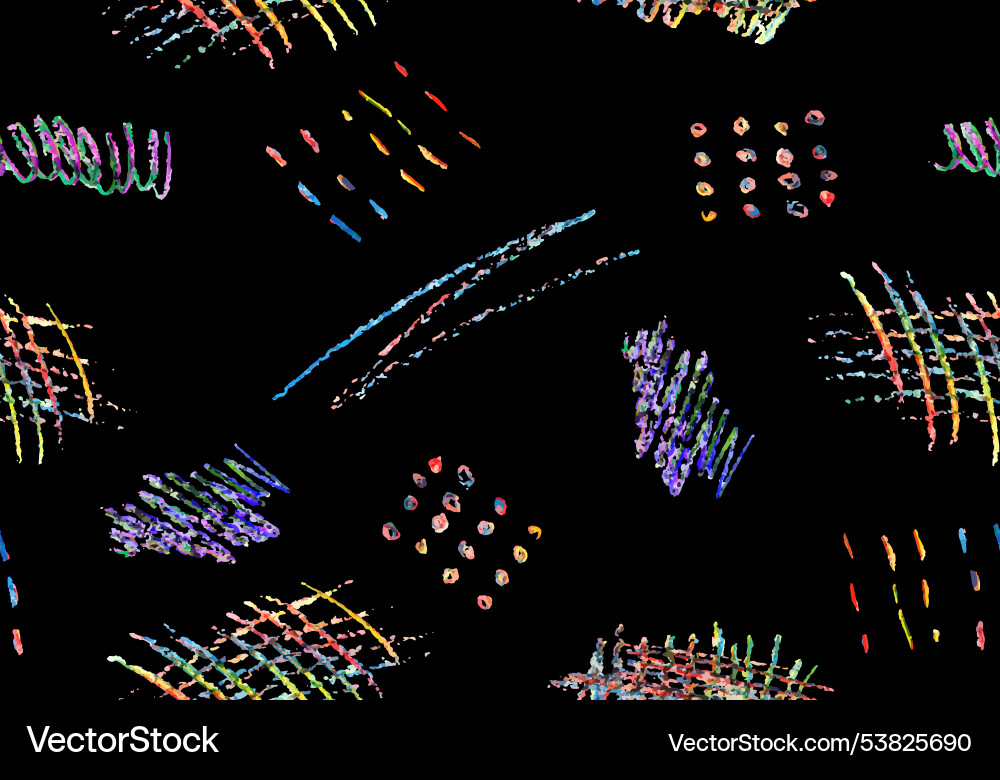Seamless pattern of colorful naive playful shapes Vector Image