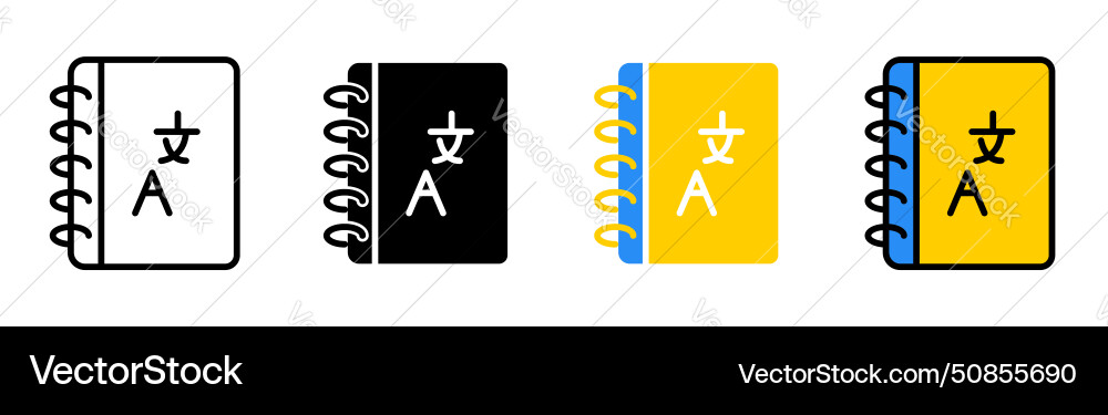 Translation icon set language interpreter symbol Vector Image