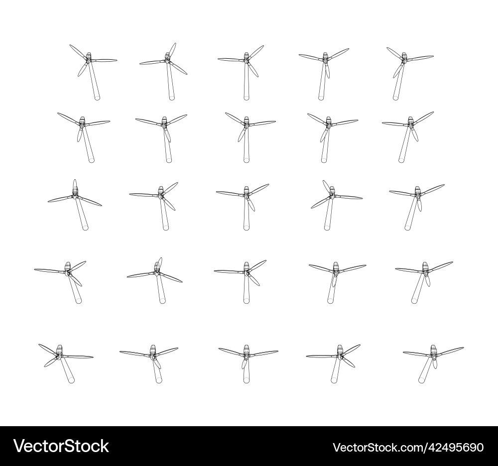 Wind turbines rendering of 3d Wind turbines rendering of 3d Vector Image