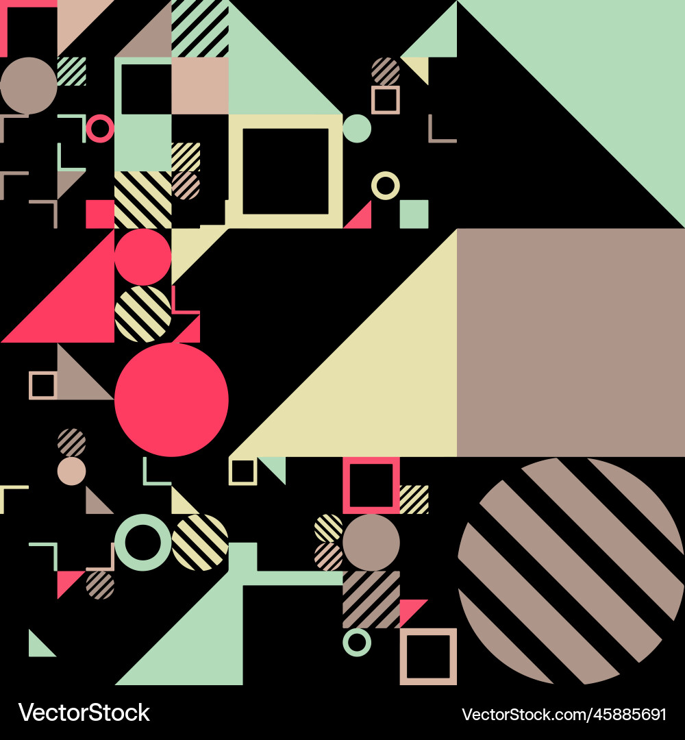 Abstract retro geometric pattern background vector image