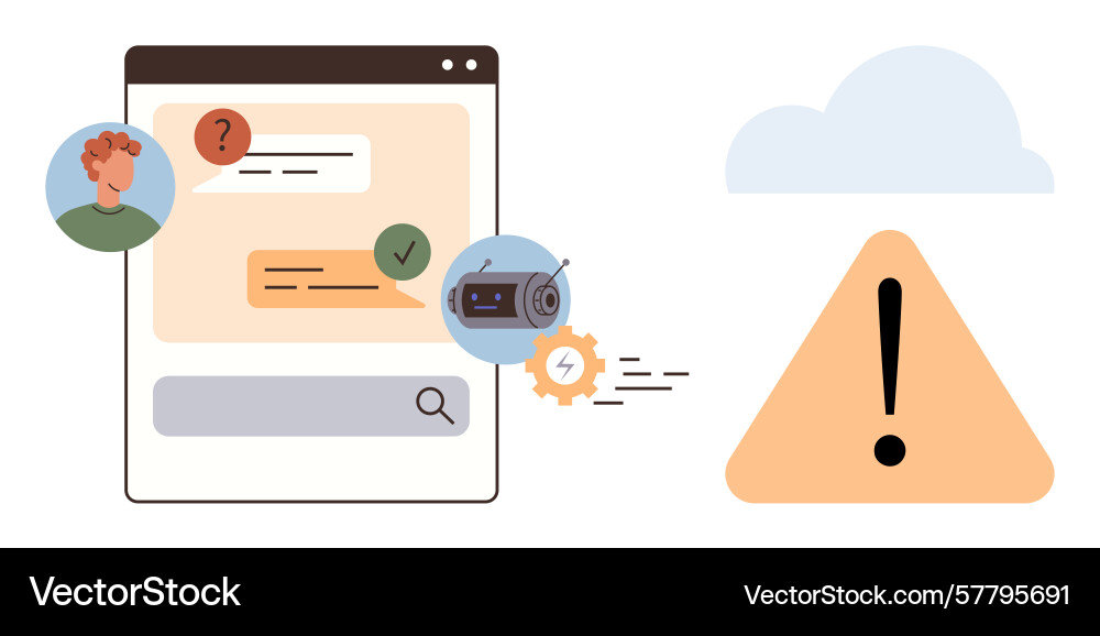 Chat interface with user inquiries chatbot Chat interface with user inquiries chatbot vector image