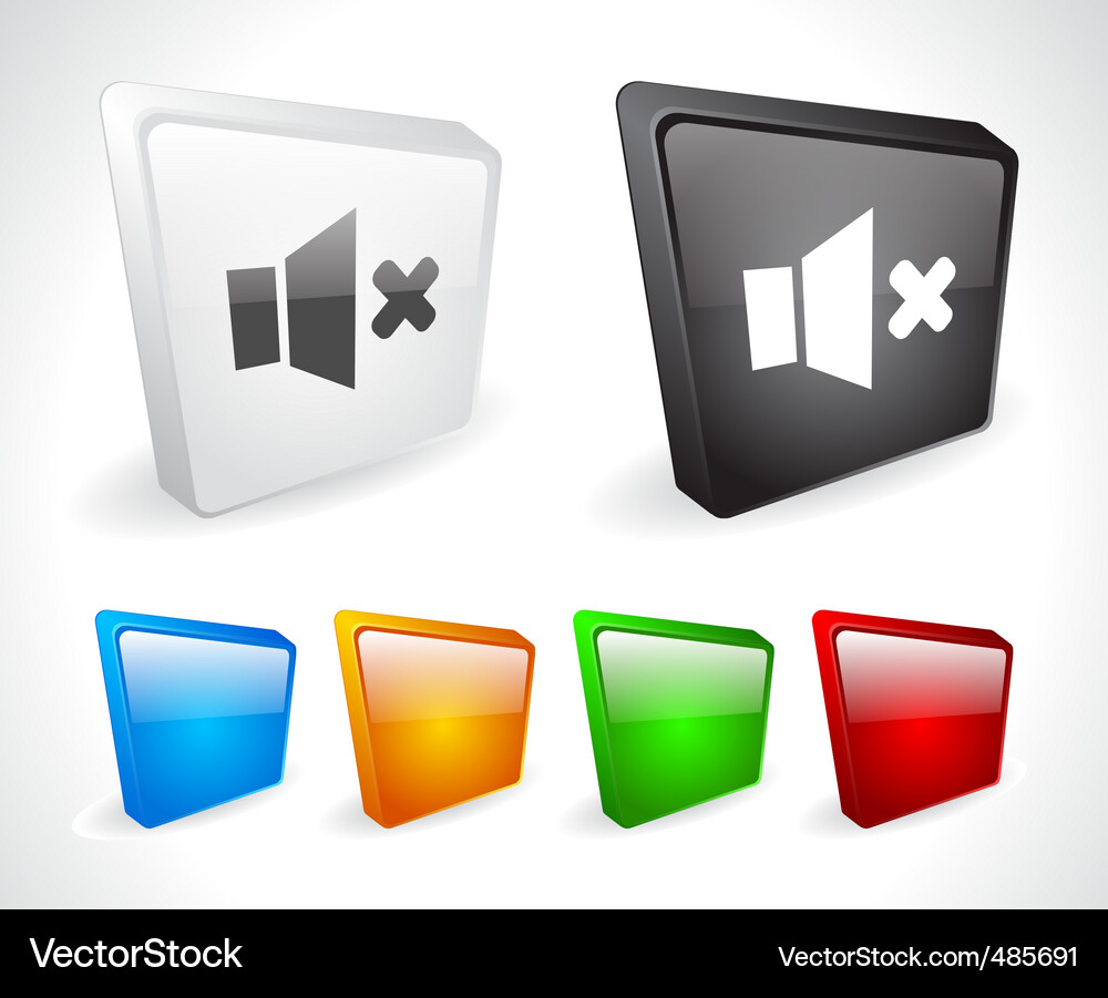 Color 3d buttons for web Vector Image