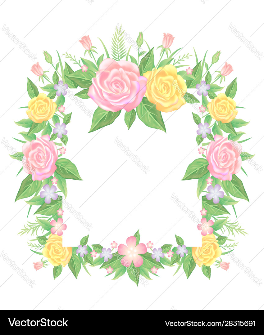 Floral frame watercolor decoration Floral frame watercolor decoration vector image