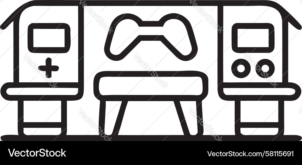 Gaming Setup Icon - Console & Controller Vector Image