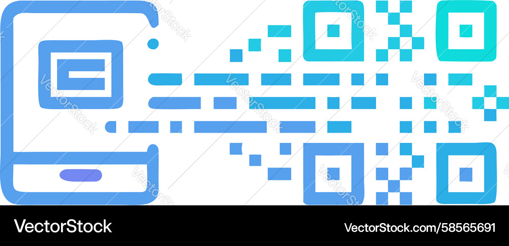 Mobile QR Code Scan Icon Vector Image