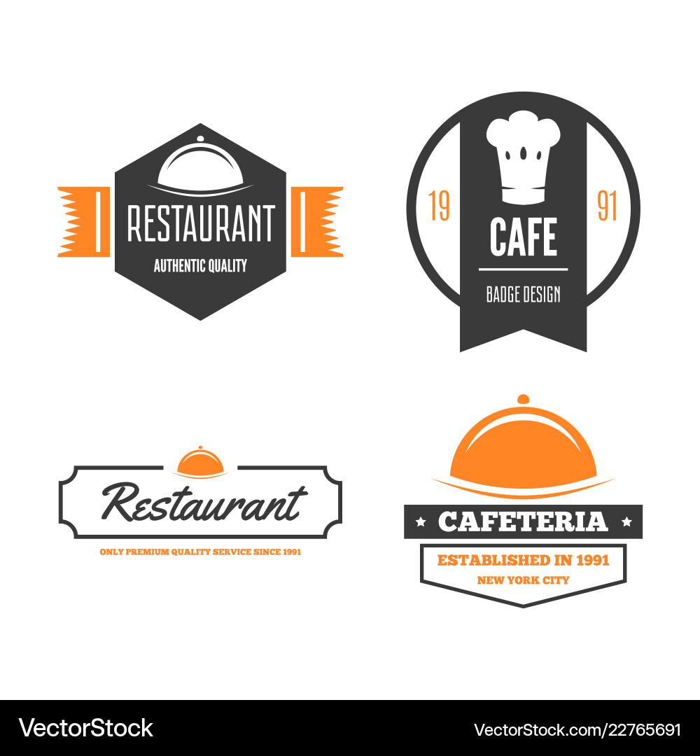 Restaurant logos badges and labels design Vector Image