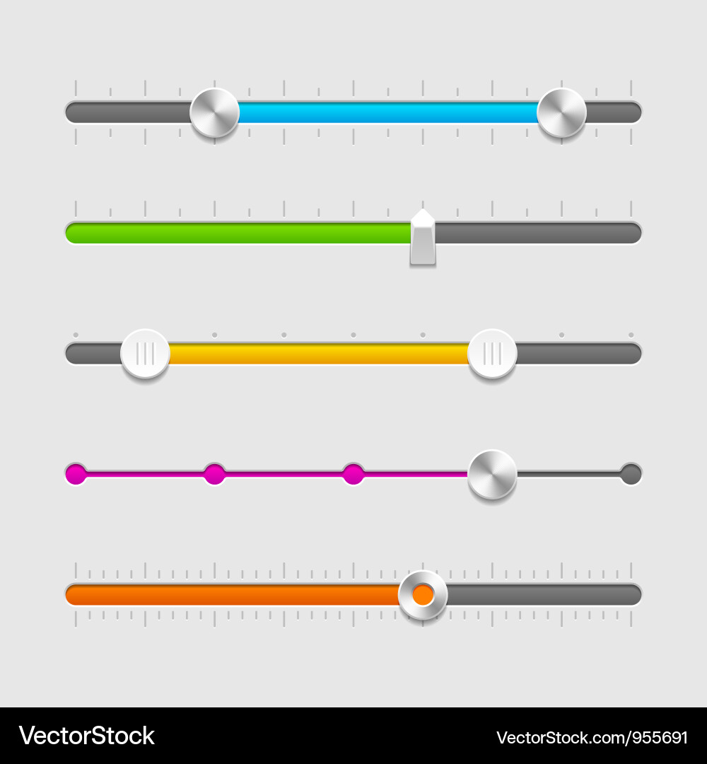Ui sliders set vector image
