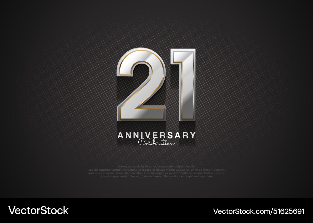 Unique design number 21 for anniversary Royalty Free Vector