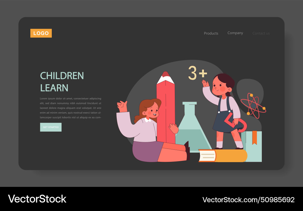 Children learn elementary school classes Vector Image