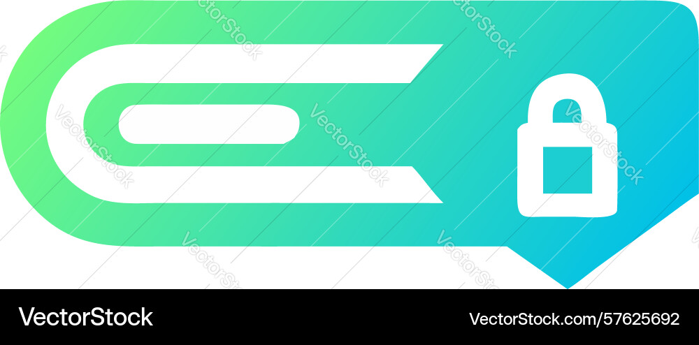 Encrypted document icon with padlock in gradient vector image