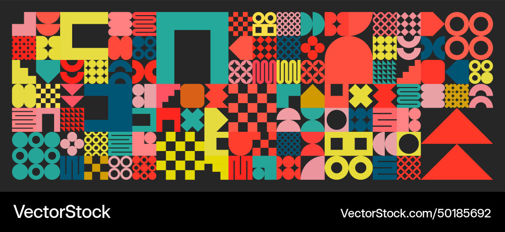 Geometric texture with simple shapes symbols Geometric texture with simple shapes symbols vector image