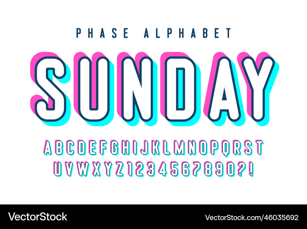Glitched display alphabet design typeface Glitched display alphabet design typeface vector image