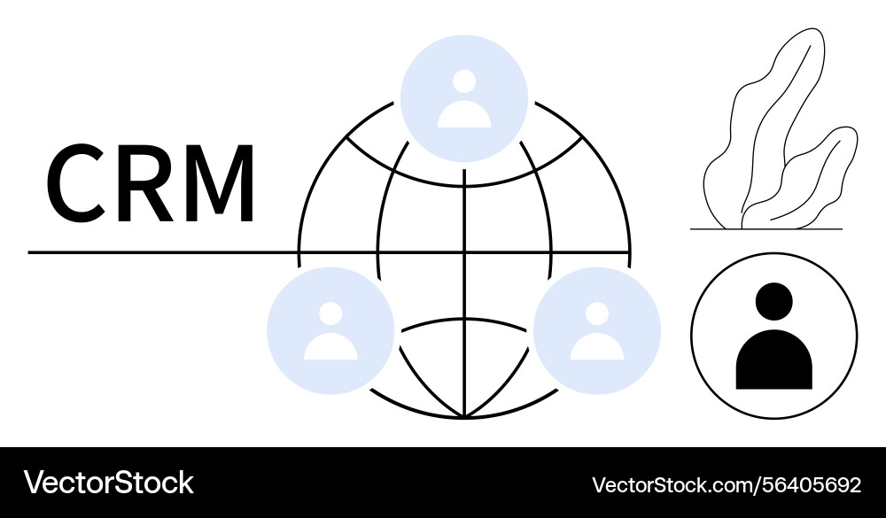 Global crm with user profiles and networking Global crm with user profiles and networking vector image