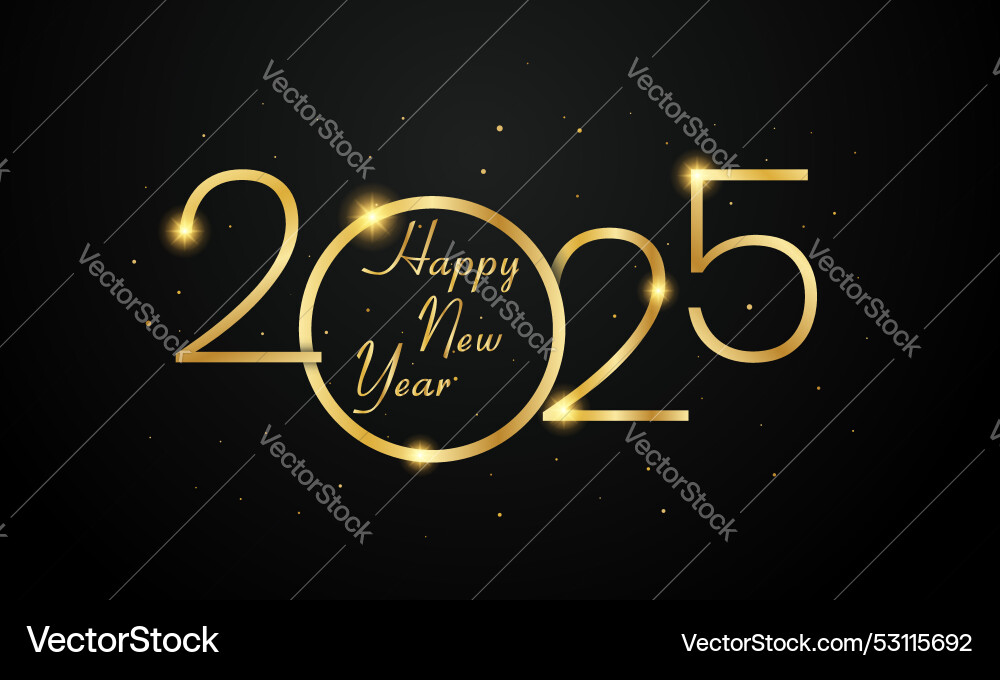 Luxurious happy new year 2025 greeting card Luxurious happy new year 2025 greeting card vector image