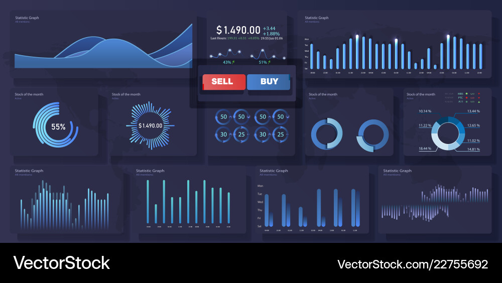 Modern Data Analytics Dashboard vector image