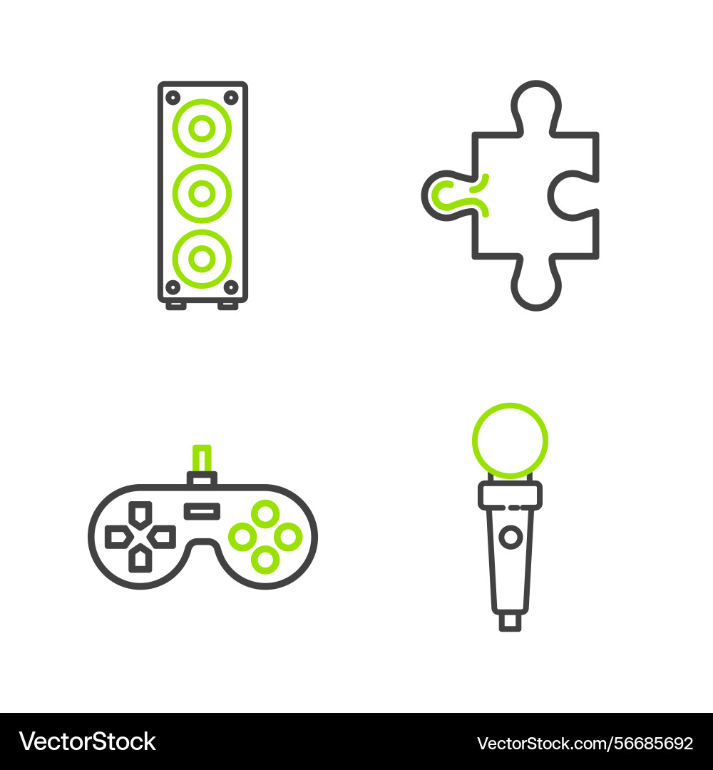 Set line joystick for arcade machine gamepad Set line joystick for arcade machine gamepad vector image