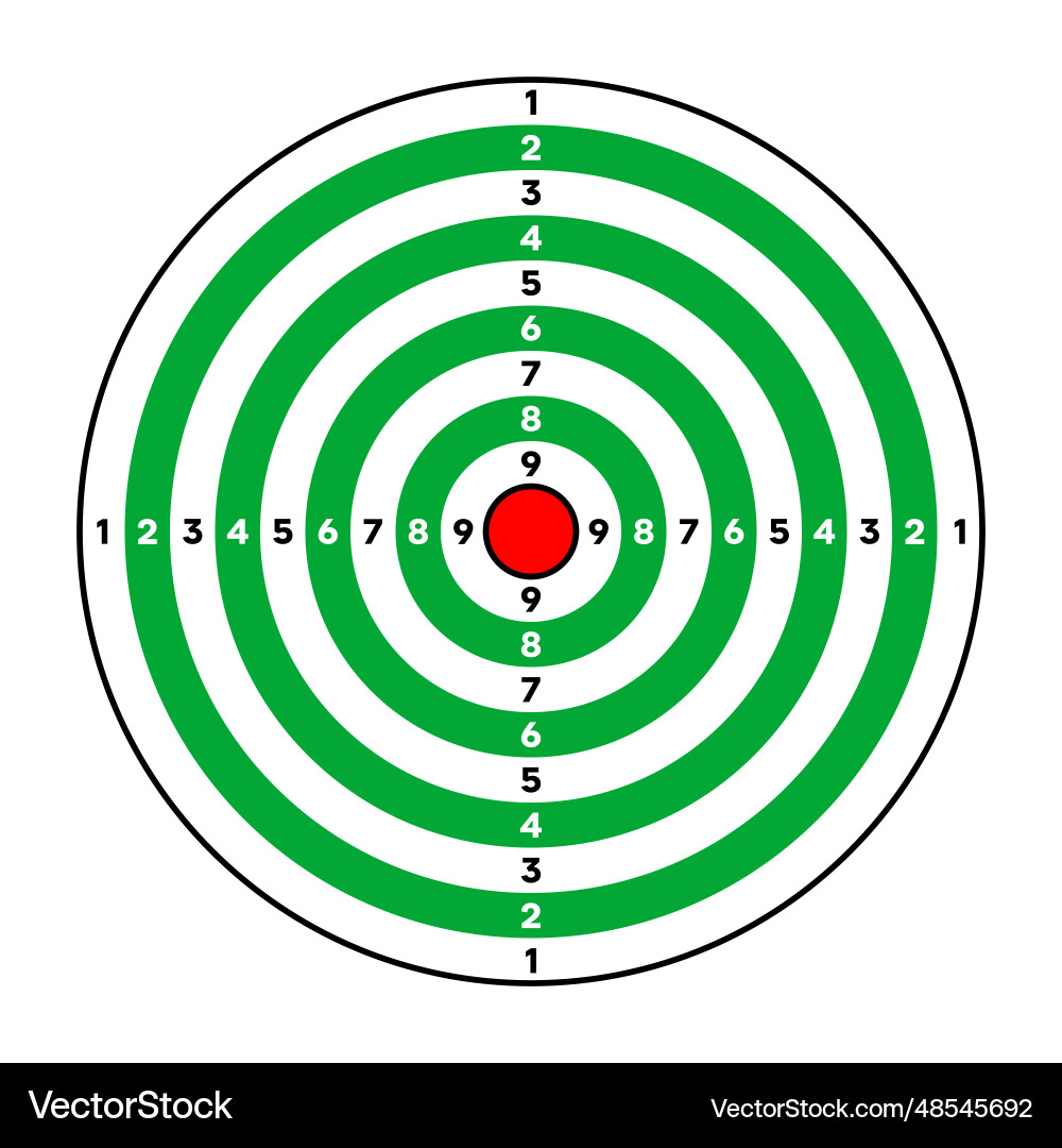 Shooting range paper target with divisions marks vector image