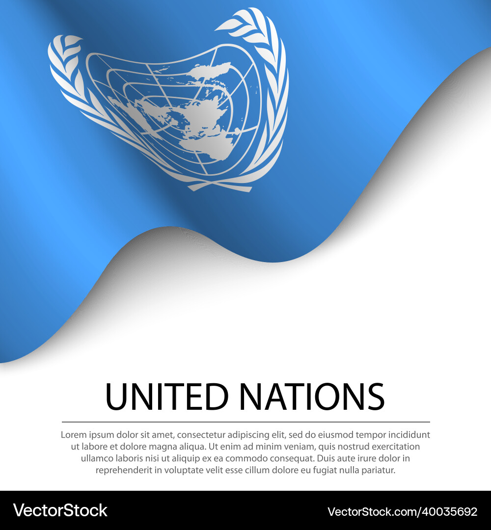 United Nations Flag on White Royalty Free Vector Image