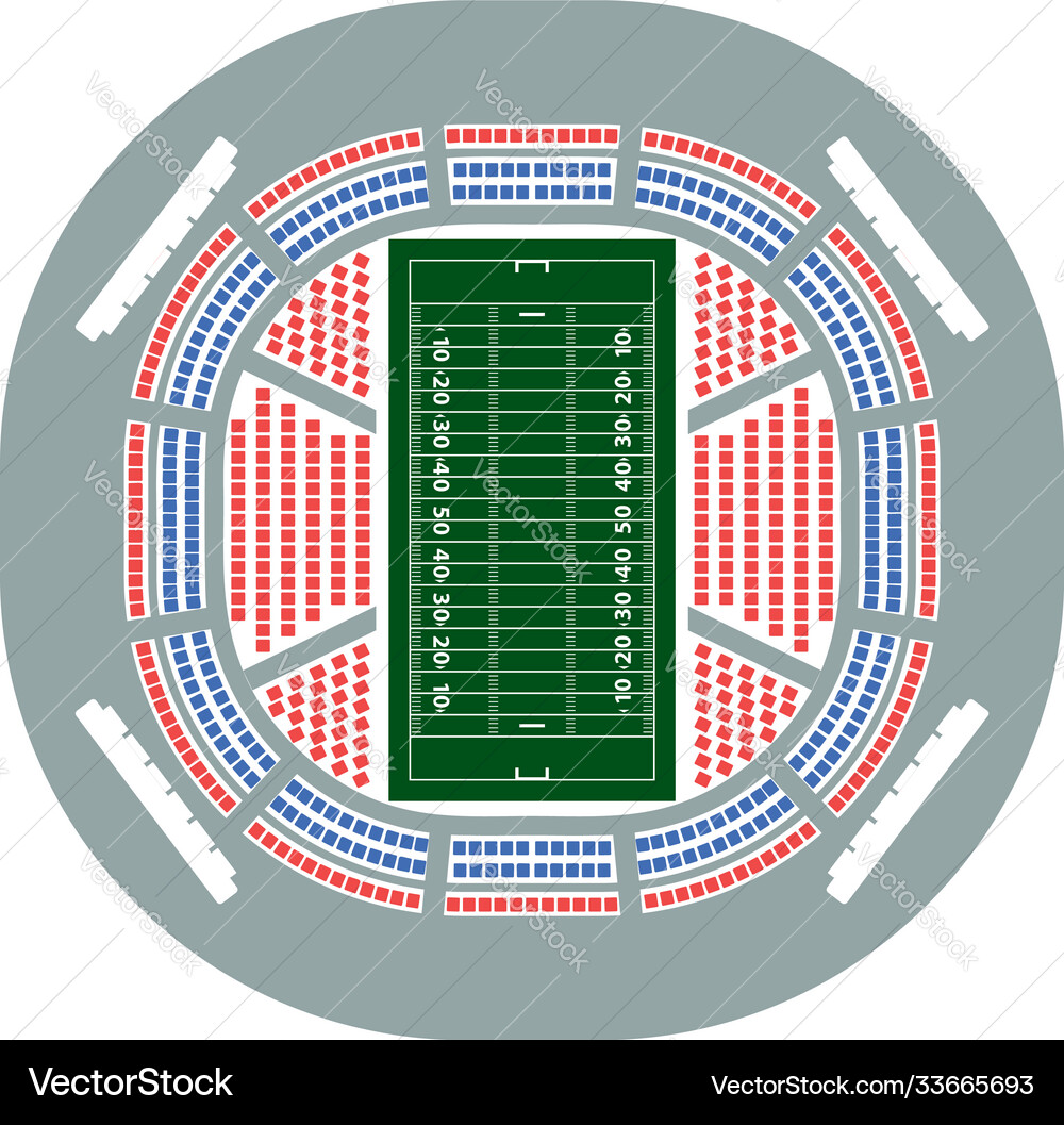 Amerikanische Fußballstadion Vogel-Augen-Symbol Amerikanische Fußballstadion Vogel-Augen-Symbol vektorbild