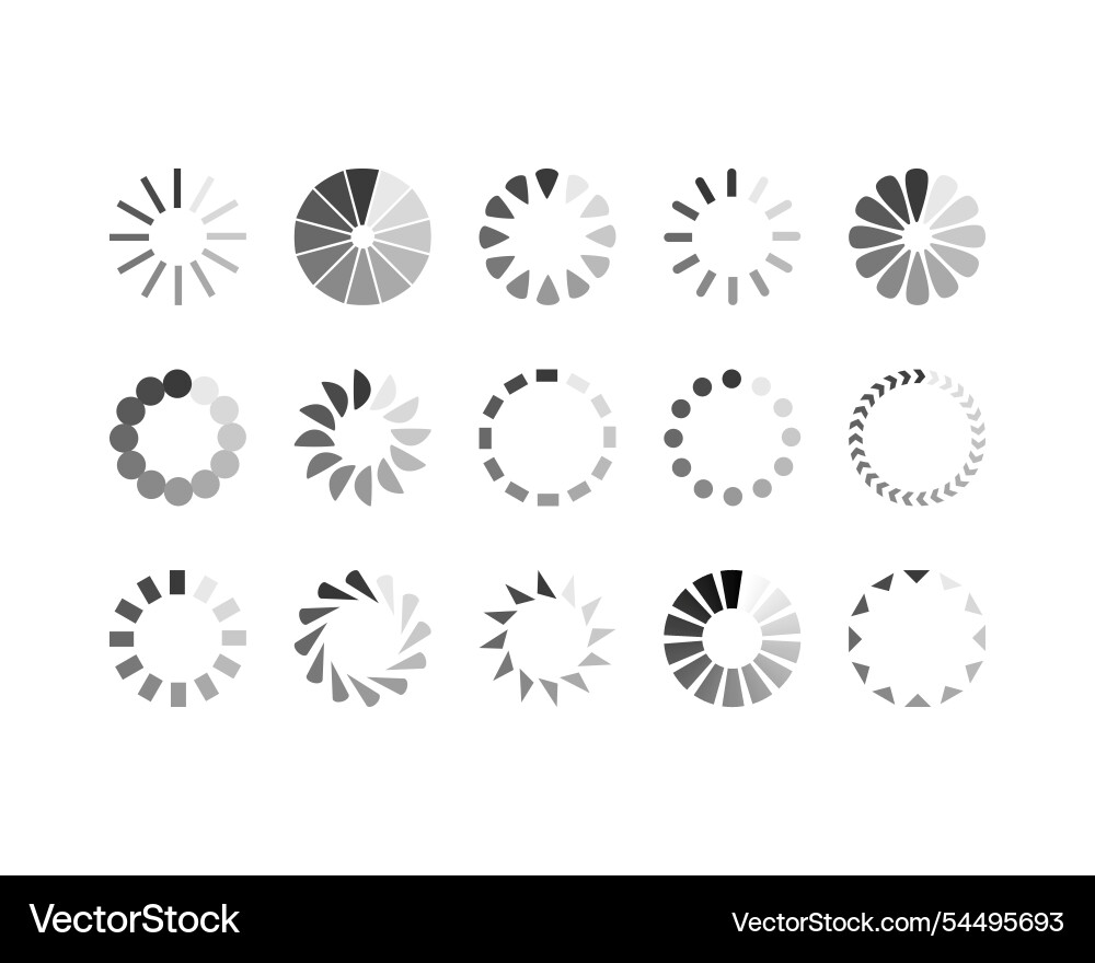 Collection loading bar status icon set of loaded Collection loading bar status icon set of loaded Vector Image
