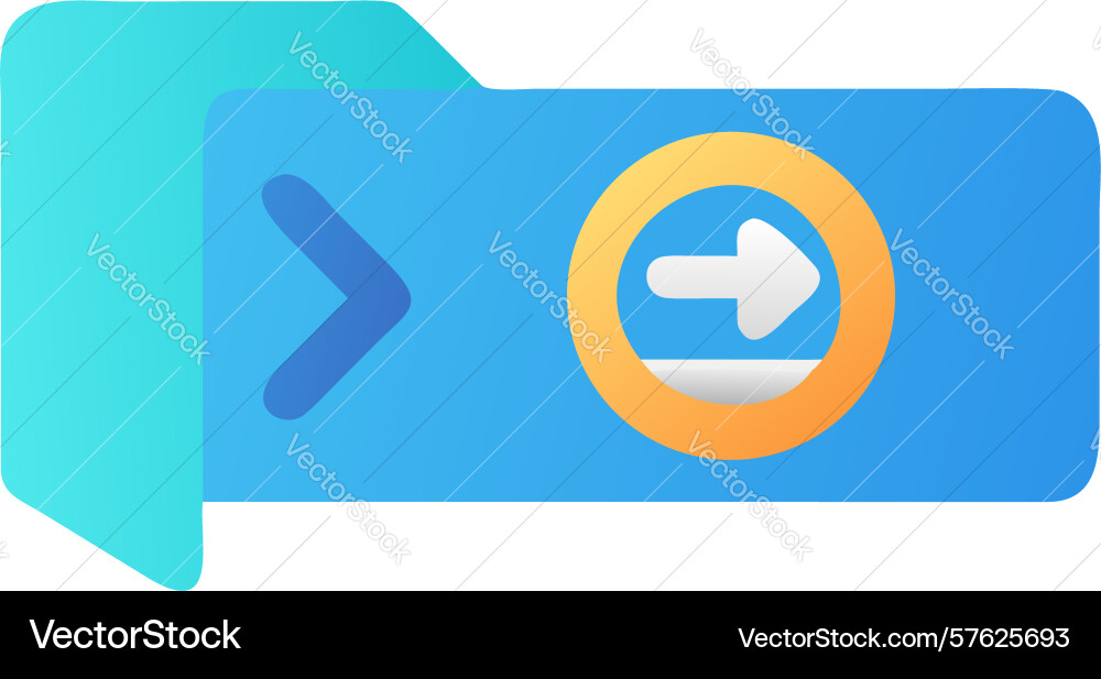 Data transfer icon with folder and arrow vector image