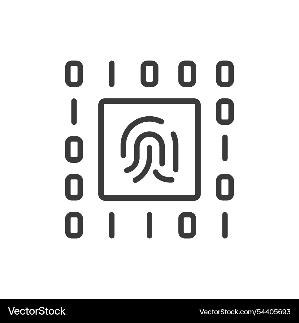 Fingerprint code icon in line design Fingerprint code icon in line design vector image