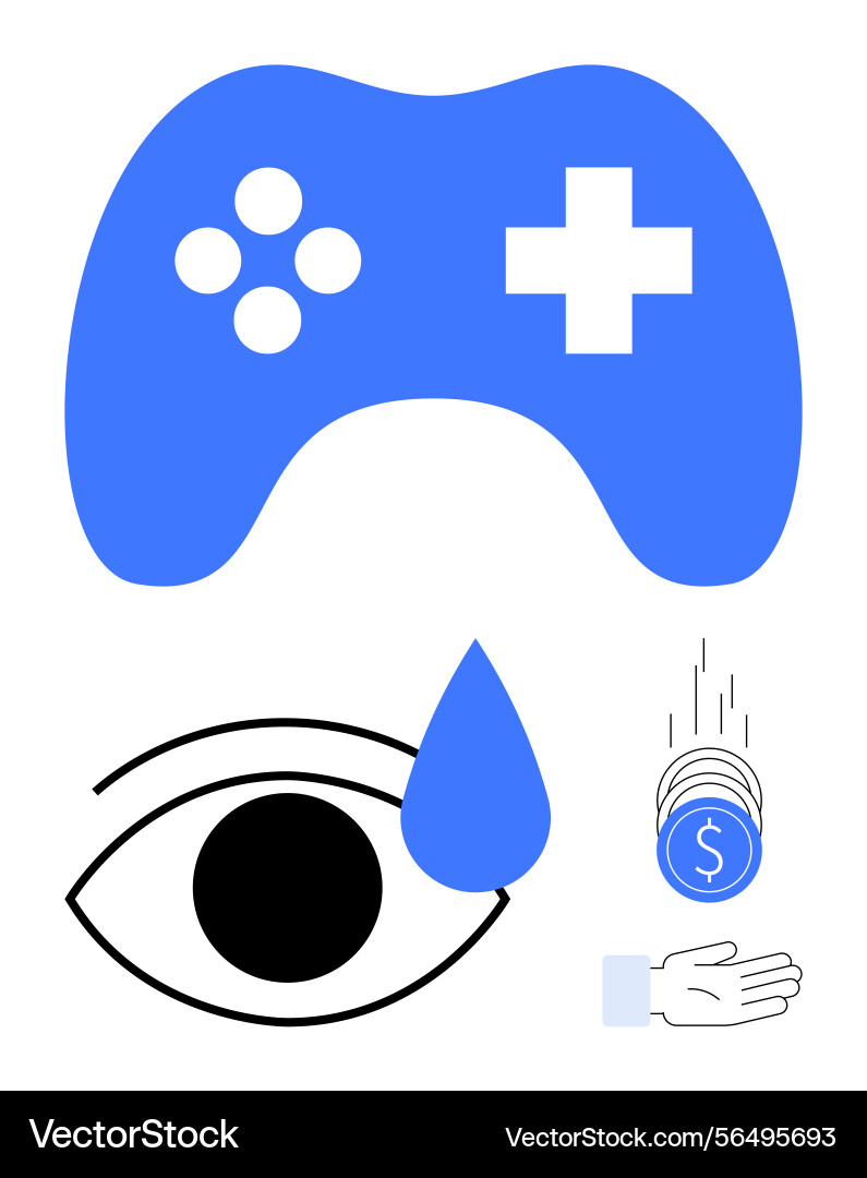 Gaming controller with digital concepts including Gaming controller with digital concepts including vector image