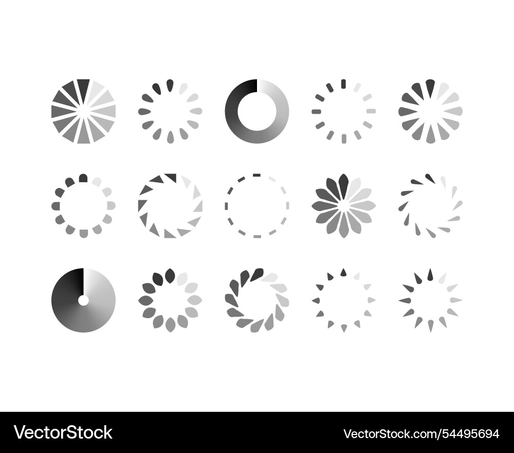 Collection loading bar status icon set of loaded Collection loading bar status icon set of loaded vector image