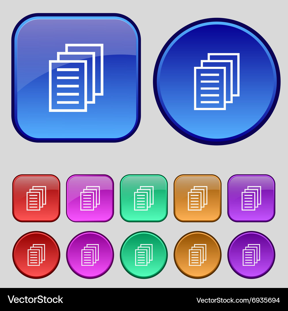 Copy file duplicate document icon sign a set Vector Image