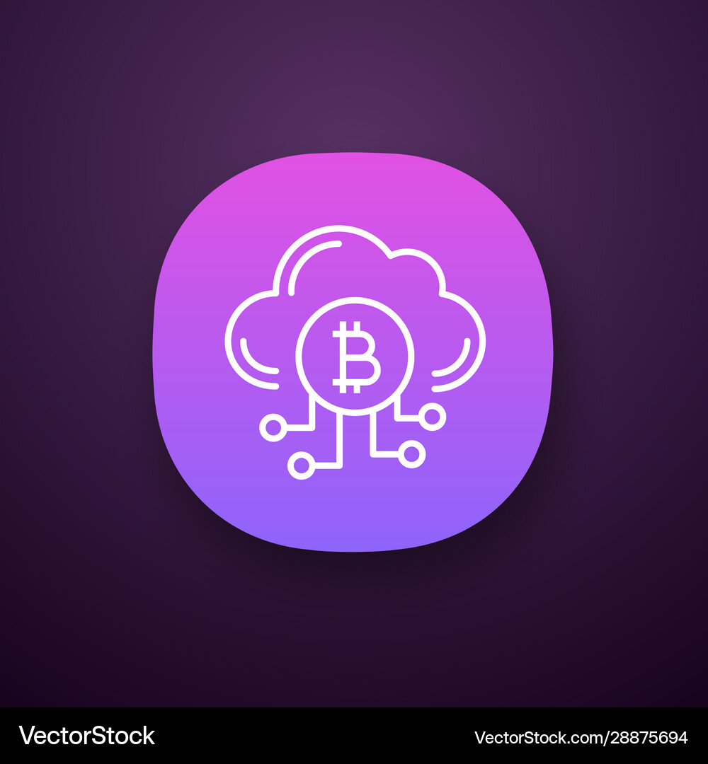 Cryptocurrency cloud mining service app icon – Royalty-Free Vector |  VectorStock