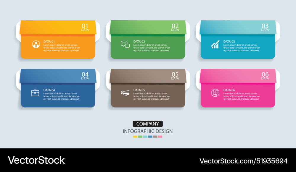 Data Index Tab Paper Template vector image