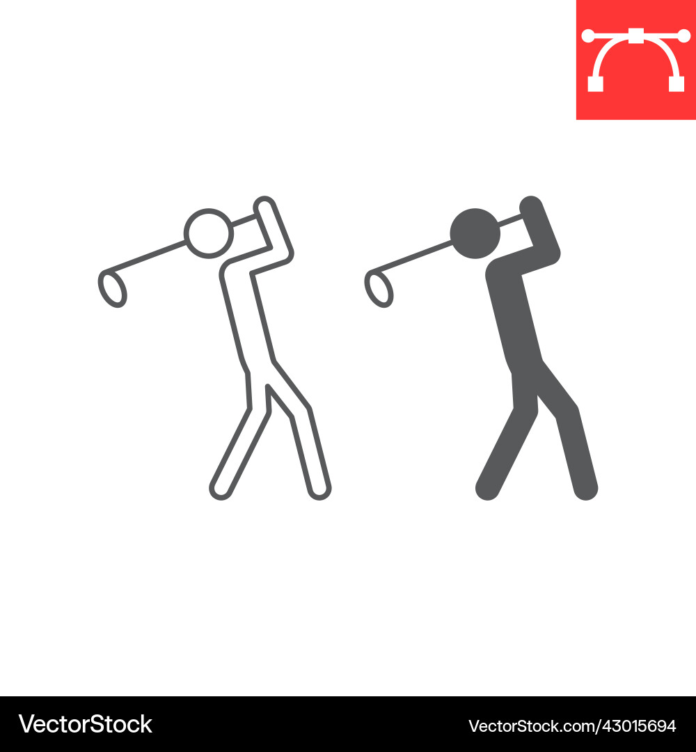 Golf Sportlinie und Glyph-Ikone Golf Sportlinie und Glyph-Ikone vektorbild