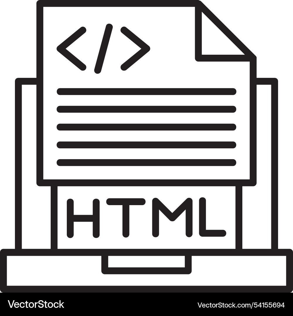 Html file icon design Vector Image