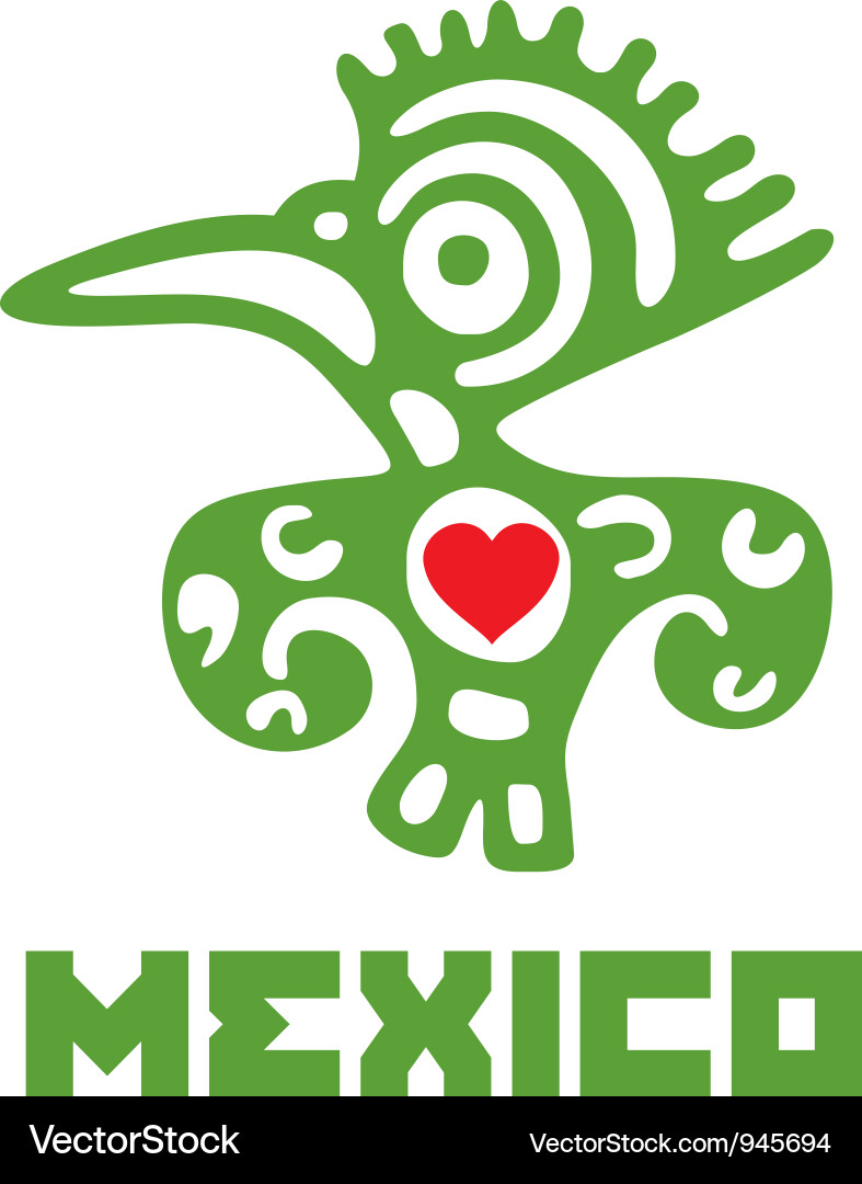 Mexico Heart Ornament Vector Image