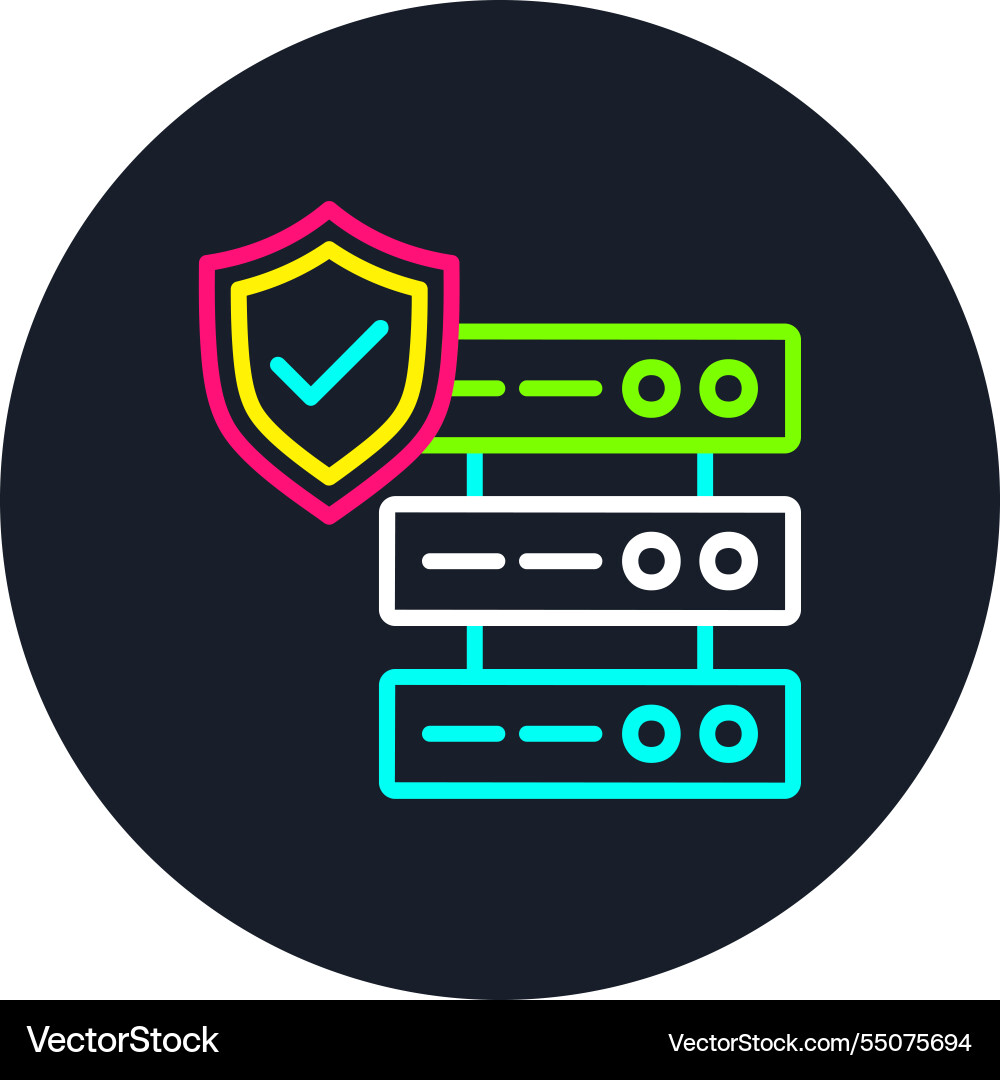 Server line multi color icon Vector Image