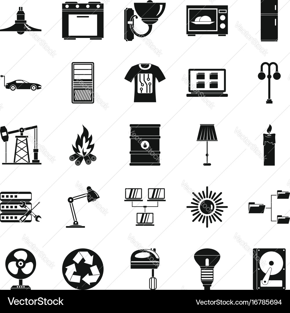 Transformer icons set simple style Vector Image