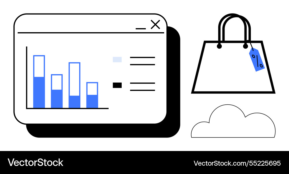 Analyzing e-commerce trends with bar graph Vector Image