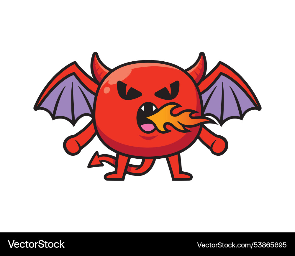 Cute devil mascot character design Vector Image