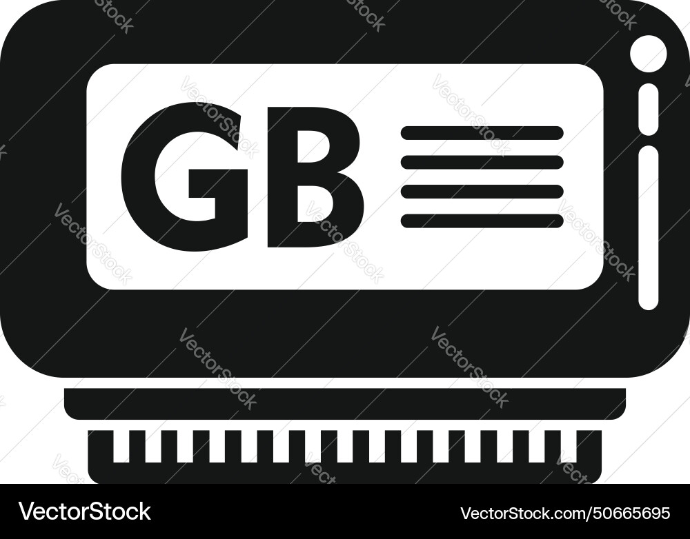 Gigabyte data memory icon simple machine Gigabyte data memory icon simple machine vector image