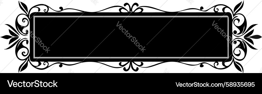 Ornate rectangular border frame design element Vector Image